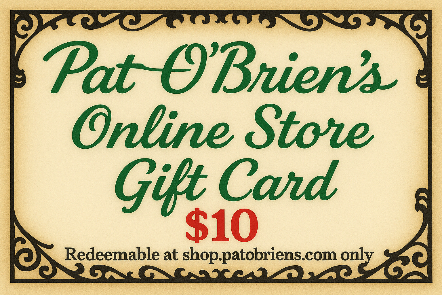 Pat O’Brien’s Online Store Gift Card
