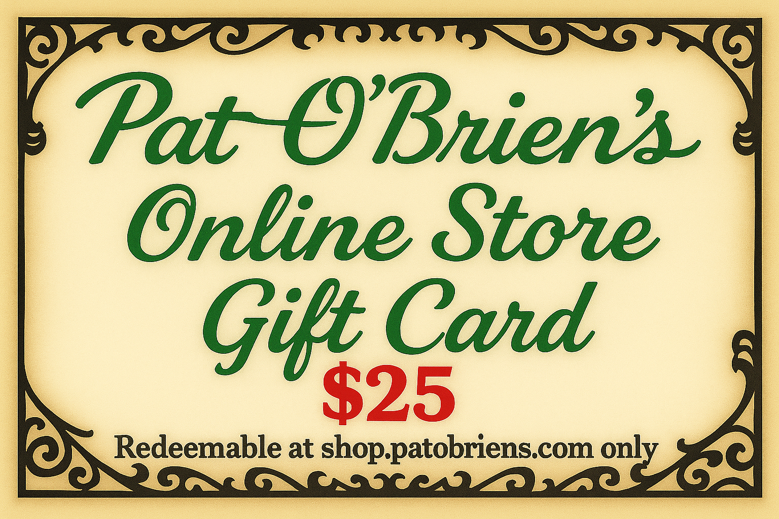 Pat O’Brien’s Online Store Gift Card